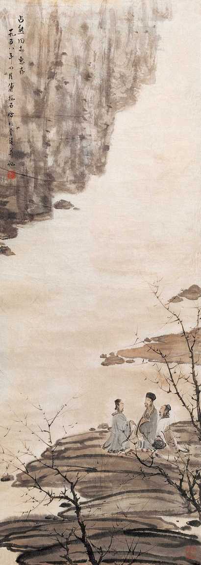 傅抱石 1958年作 赤壁游 镜心